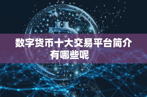 数字货币十大交易平台简介有哪些呢 