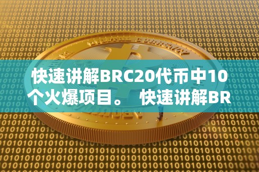快速讲解BRC20代币中10个火爆项目。 快速讲解BRC20代币中10个火爆项目及BEP20代币