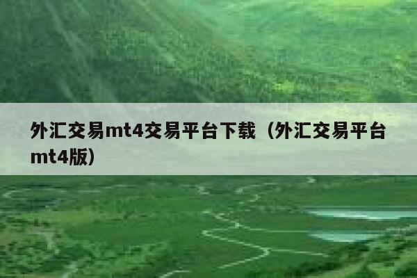 外汇交易mt4交易平台下载（外汇交易平台mt4版）-第1张图片-binance下载
